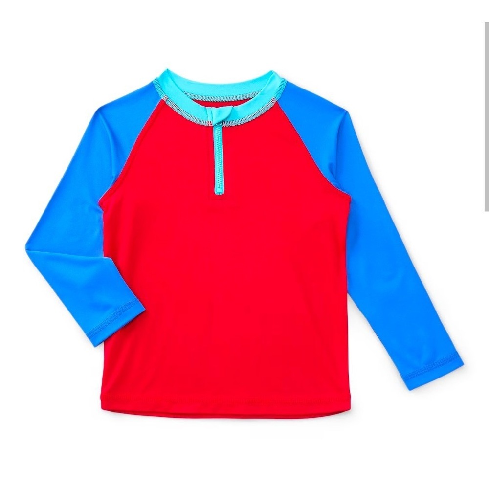 Baby boys girls Wonder nation long sleeve rash guard swim red blue size 18 month